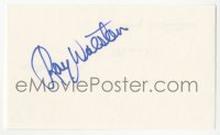4p0473 RAY WALSTON signed 3x5 index card 1980s it can be framed & displayed with a repro!