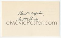 4p0482 SCOTT BRADY signed 3x5 index card 1980s it can be framed & displayed with a repro still!