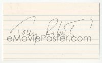 4p0487 TONY ROBERTS signed 3x5 index card 1980s it can be framed & displayed with a repro still!