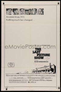 4p0095 LAST PICTURE SHOW signed 1sh 1971 by BOTH director Peter Bogdanovich AND Ben Johnson!