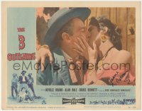 4p0146 3 OUTLAWS signed LC #6 1956 by Jeanne Carmen, who's close up kissing Neville Brand!