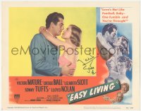 4p0162 EASY LIVING signed LC #4 1949 by Lizabeth Scott, romantic close up with Victor Mature!