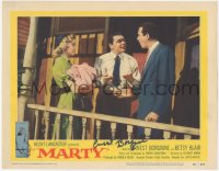 4p0171 MARTY signed LC #5 1955 by Ernest Borgnine, close up with Betsy Blair, Paddy Chayefsky!