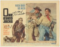 4p0174 ONE EYED JACKS signed LC #7 1961 by Karl Malden, close up with star/director Marlon Brando!