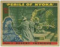 4p0176 PERILS OF NYOKA signed chapter 1 LC 1942 by Clayton Moore, who's fighting for his life!