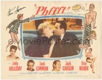 4p0177 PHFFFT signed LC 1954 by BOTH Jack Lemmon AND Kim Novak, best close up on couch!
