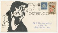 4p0242 JERRY LEWIS signed envelope 1976 by cartoon caricature, it can be framed with a repro!
