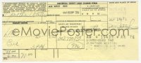 4p0238 JONATHAN WINTERS signed carbon copy airline ticket receipt 1971 he flew out of Las Vegas!