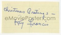 4p0231 KAY FRANCIS signed piece of paper 1960s it can be framed with a repro!