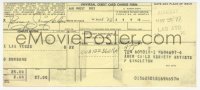 4p0239 PENNY SINGLETON signed carbon copy airline ticket receipt 1972 she flew out of Las Vegas!