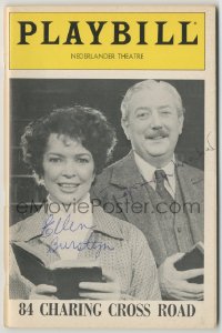 4p0286 84 CHARING CROSS ROAD signed playbill 1982 by BOTH Ellen Burstyn AND Joseph Maher!