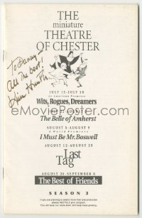 4p0301 KIM HUNTER signed playbill 1992 when she was in The Belle of Amherst on Broadway!