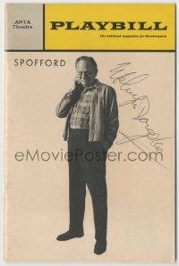 4p0307 MELVYN DOUGLAS signed playbill 1968 when he appeared in Spofford on the Broadway stage!