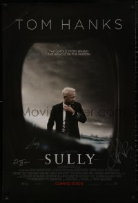 4p0022 SULLY signed int'l advance DS 1sh 2016 by Clint Eastwood, Chesley Sullenberger & Laura Linney!
