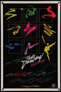4p0023 THAT'S DANCING signed advance 1sh 1985 by Gene Kelly, colorful art, all-time best musicals!