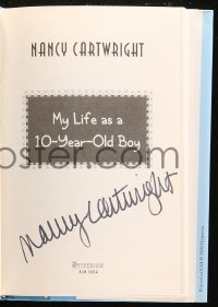 4p0199 NANCY CARTWRIGHT signed hardcover book 2000 My Life as a 10-Year-Old Boy, Bart Simpson's voice!
