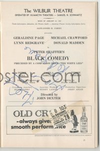 4p0289 BLACK COMEDY/WHITE LIES signed playbill 1967 by BOTH Michael Crawford AND Lynn Redgrave!