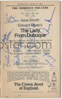 4p0302 LADY FROM DUBUQUE signed playbill 1980 by Worth, Anderman, Harris, Hyman & three others!