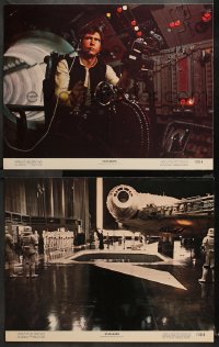 4r0767 STAR WARS 2 color 11x14 stills 1977 George Lucas classic epic, Solo and Darth Vader, Falcon!