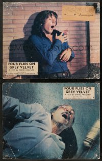 4r0697 FOUR FLIES ON GREY VELVET 2 English LCs 1973 Dario Argento's 4 Mosche di Velluto Grigio