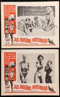 4r0648 AS NATURE INTENDED 2 LCs 1963 three sexy women, actually filmed at a nudist colony!