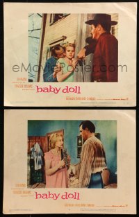 4r0649 BABY DOLL 2 LCs 1957 sexy troubled teen Carroll Baker w/ Karl Malden, Eli Wallach, Elia Kazan!