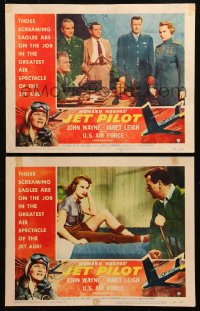 4r0722 JET PILOT 2 LCs 1957 Janet Leigh, John Wayne, Cold War jets, Howard Hughes!