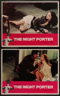4r0742 NIGHT PORTER 2 LCs 1975 Cavani, Charlotte Rampling chained to floor and with Dirk Bogarde!