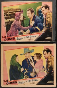 4r0762 SOUTH OF THE RIO GRANDE 2 LCs 1932 Mona Maris, Doris Hill, Buck Jones in cowboy action!