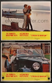 4r0782 TWO FOR THE ROAD 2 LCs 1967 great images of Audrey Hepburn & Albert Finney, Stanley Donen!