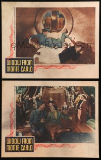4r0785 WIDOW FROM MONTE CARLO 2 LCs 1935 William, Del Rio, Louise Fazenda & Herbert Mundin!