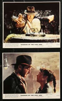 4r0850 RAIDERS OF THE LOST ARK 8 8x10 mini LCs 1981 Harrison Ford, George Lucas & Spielberg classic!