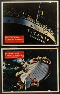 4r0394 NIGHT TO REMEMBER 7 English LCs 1959 English Titanic biography, sinking ship images!
