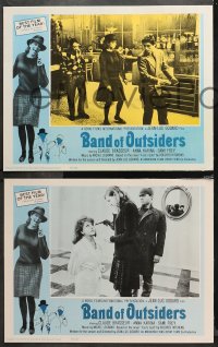 4r0033 BAND OF OUTSIDERS 8 LCs 1966 Jean-Luc Godard's Bande a Part, Anna Karina, Claude Brasseur