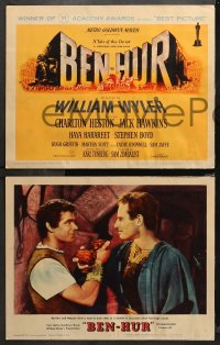 4r0036 BEN-HUR 8 LCs 1960 Charlton Heston, William Wyler classic epic, chariot race, Smith tc art!