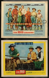 4r0037 BIG COUNTRY 8 LCs 1958 Gregory Peck, Simmons, Baker, Ives, Connors, William Wyler!