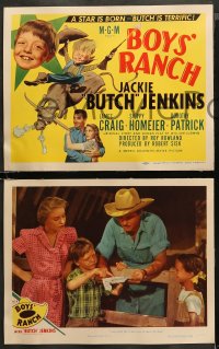 4r0051 BOYS' RANCH 8 LCs 1946 Al Hirschfeld art of Butch Jenkins on bull on TC, James Craig, Patrick!