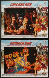 4r0067 CHICKEN RUN 8 LCs 1900 Peter Lord & Nick Park claymation, poultry with a plan!