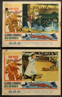 4r0376 CIRCUS WORLD 7 LCs 1965 big John Wayne, Claudia Cardinale, Rita Hayworth!
