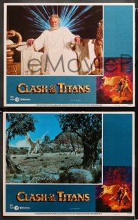 4r0516 CLASH OF THE TITANS 4 LCs 1981 Ray Harryhausen, Hamlin, Olivier, Hildebrandt border art!