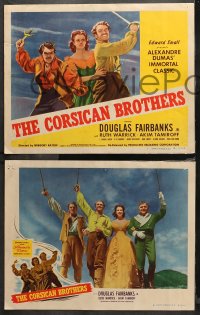 4r0076 CORSICAN BROTHERS 8 LCs R1947 Douglas Fairbanks Jr., Ruth Warrick, Akim Tamiroff