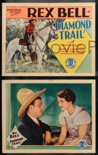 4r0096 DIAMOND TRAIL 8 LCs 1932 western cowboy Rex Bell and pretty Frances Rich, rare complete set!
