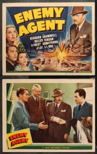 4r0108 ENEMY AGENT 8 LCs 1940 Abner Biberman & Richard Cromwell in Universal spy thriller!