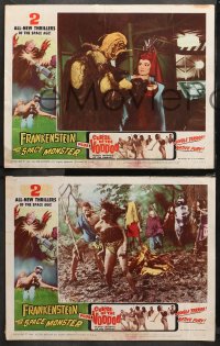 4r0523 FRANKENSTEIN MEETS THE SPACE MONSTER/CURSE OF VOODOO 4 LCs 1965 wacky images of native ritual!