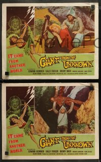 4r0585 GIANT FROM THE UNKNOWN 3 LCs 1958 art and images of wacky monster Buddy Baer!