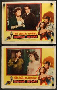 4r0161 HUMAN DESIRE 8 LCs 1954 Gloria Grahame born to be bad, kissed & to make trouble!