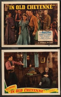 4r0166 IN OLD CHEYENNE 8 LCs 1941 Roy Rogers in great action scenes, Hayes, ultra rare & complete!