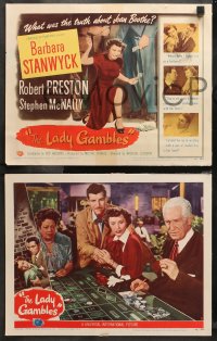 4r0183 LADY GAMBLES 8 LCs 1949 Barbara Stanwyck is a compulsive gambler in Las Vegas, Robert Preston!