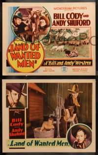 4r0185 LAND OF WANTED MEN 8 LCs 1931 cowboy Bill Cody and his teen sidekick Andy Shuford!