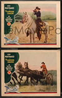 4r0534 LAWLESS LEGION 4 LCs 1929 great cowboy western images of tough cowboy Ken Maynard, rare!